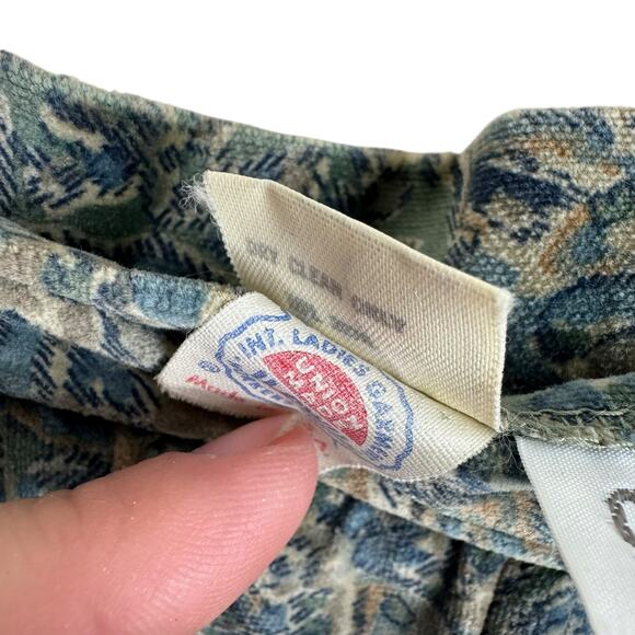 Glen Of Michigan Vintage 100% Cotton Velvet Blouse Skirt Set Made In USA Sz 14 - Picture 10 of 14